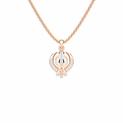 Khalsa Faith Silver Pendant - Rose Gold - Image 1