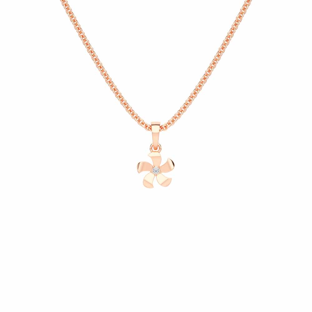Blossom Bliss Silver Pendant - Rose Gold - Image 1