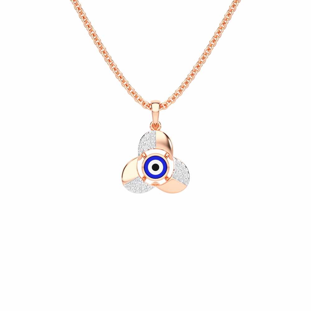 Eye of Fortitude Silver Pendant - Rose Gold - Image 1