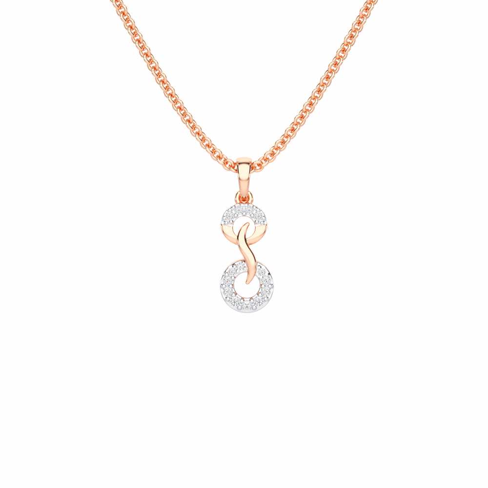 Delicate Halos Silver Pendant - Rose Gold - Image 1