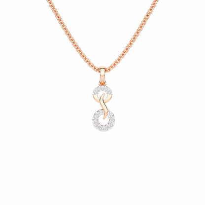 Delicate Halos Silver Pendant - Rose Gold - Image 1