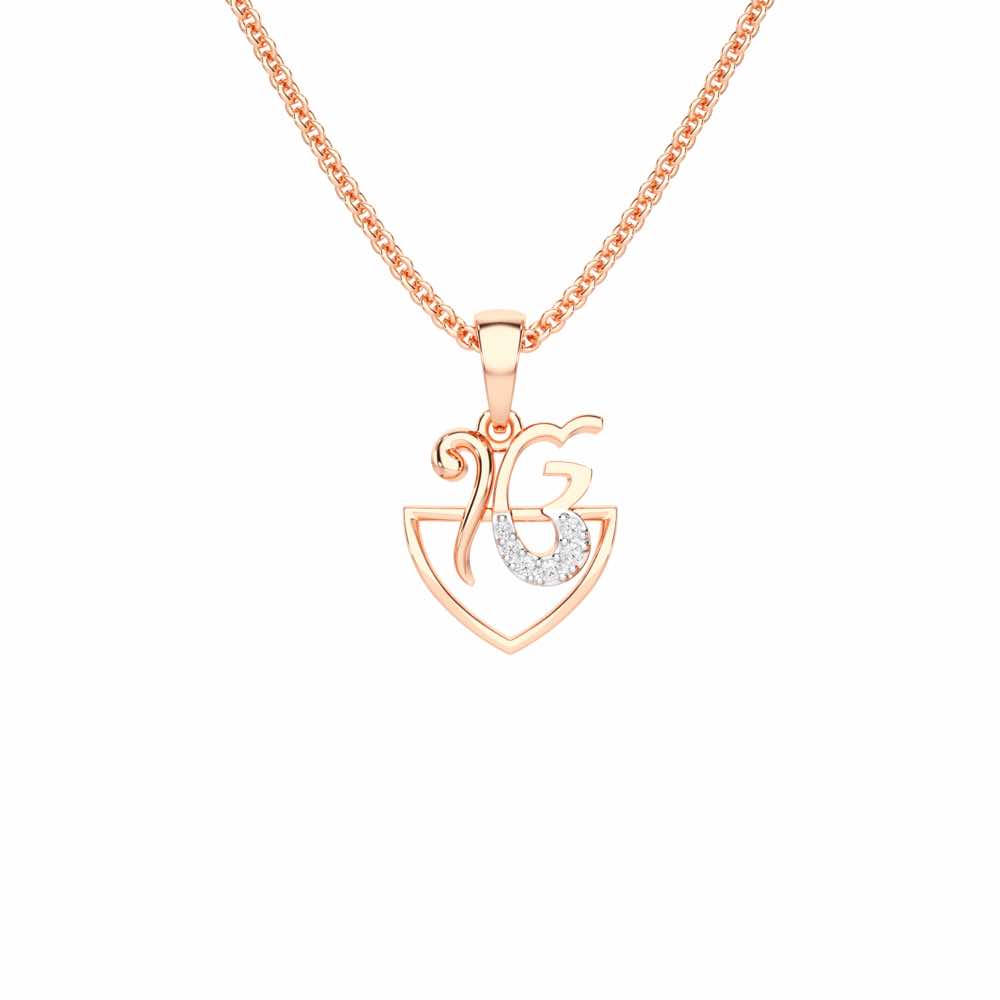 Onkar Aura Silver Pendant - Rose Gold - Image 1