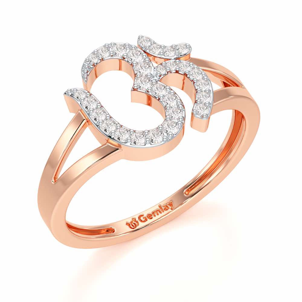 Pristine Om Silver Ring - Rose Gold - Image 1