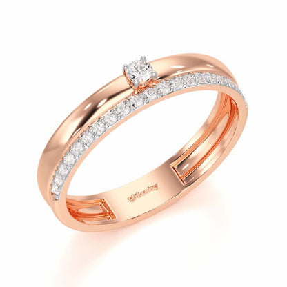 The Bliss Hint Silver Ring - Rose Gold - Image 1