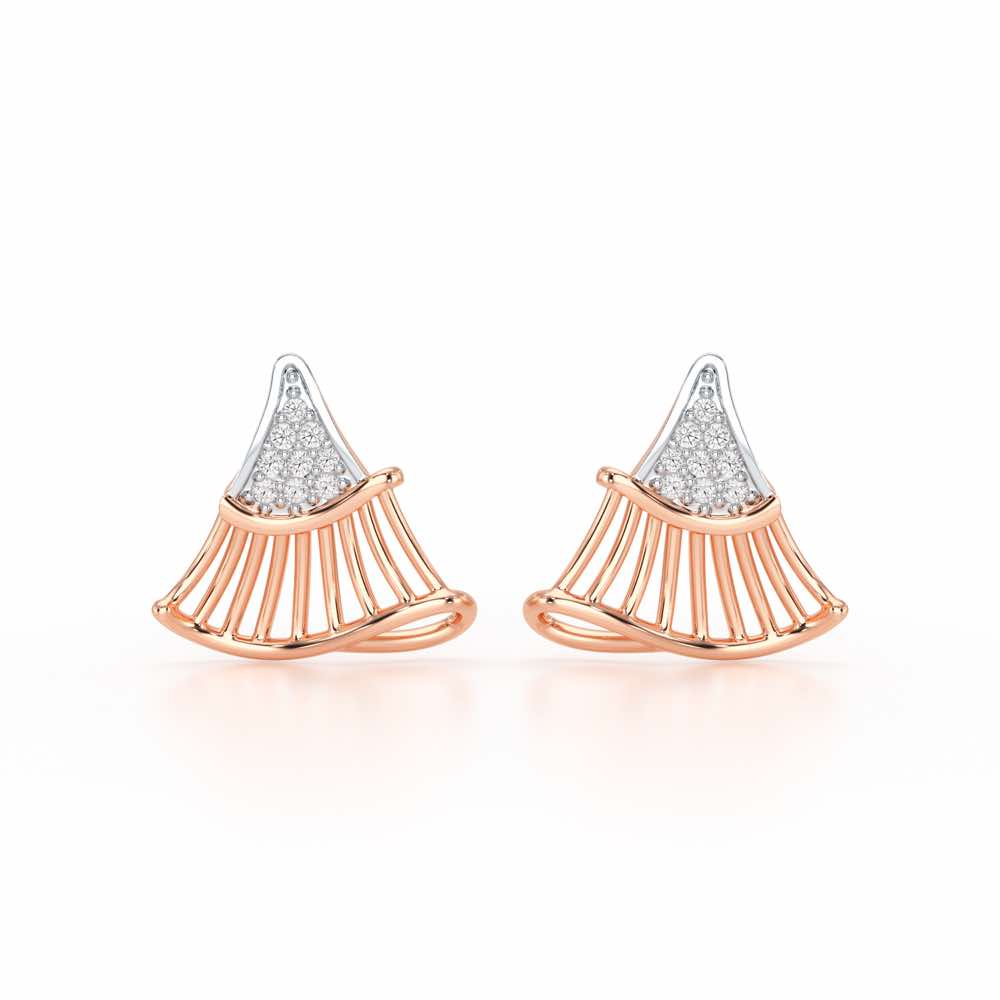 Shiny Skirts Silver Earring Studs - Rose Gold - Image 1