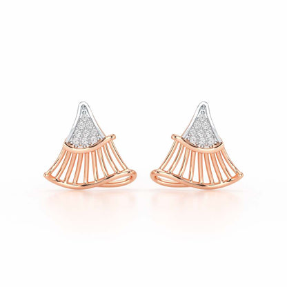 Shiny Skirts Silver Earring Studs - Rose Gold - Image 1