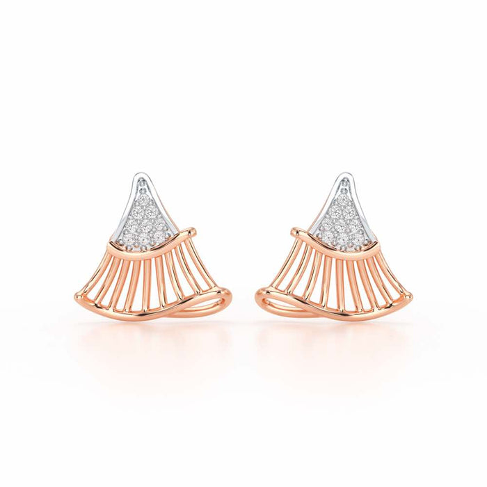 Shiny Skirts Silver Earring Studs - Rose Gold - Image 1