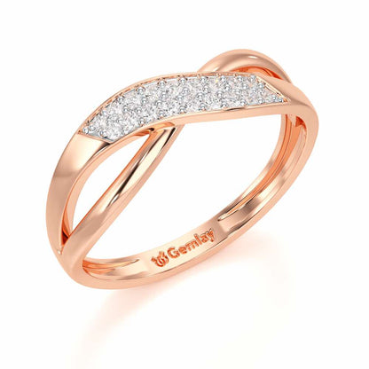 Dawn Twist Silver Ring - Rose Gold - Image 1