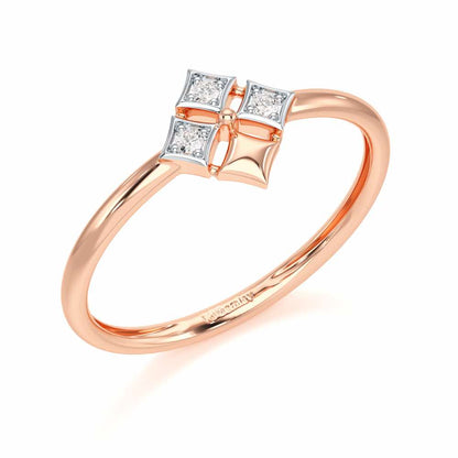 Four Pinch Silver Ring - Rose Gold - Image 1
