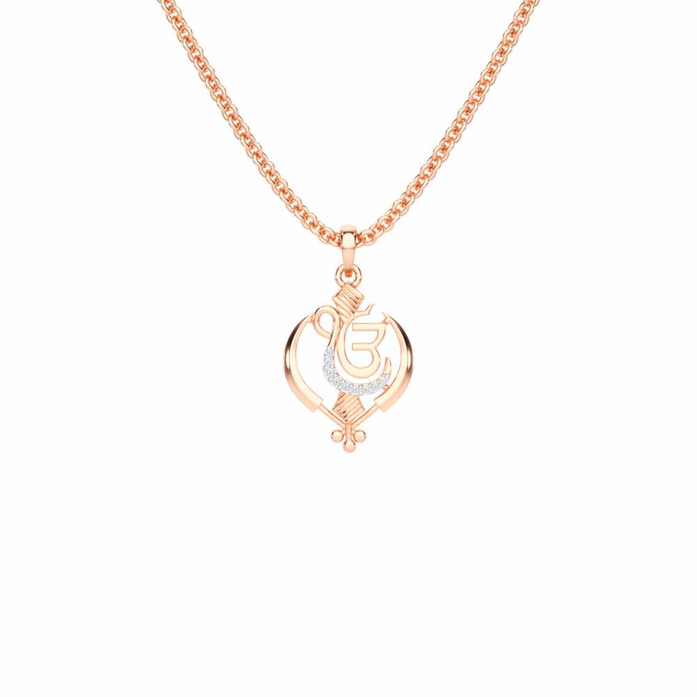 Onkar Light Silver Pendant - Rose Gold - Image 1