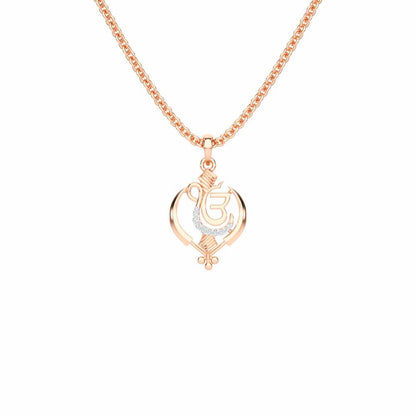 Onkar Light Silver Pendant - Rose Gold - Image 1