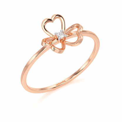 Flower Chord Silver Ring - Rose Gold - Image 1