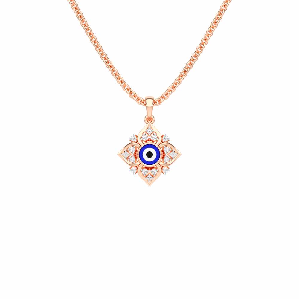 Watchful Charm Silver Pendant - Rose Gold - Image 1
