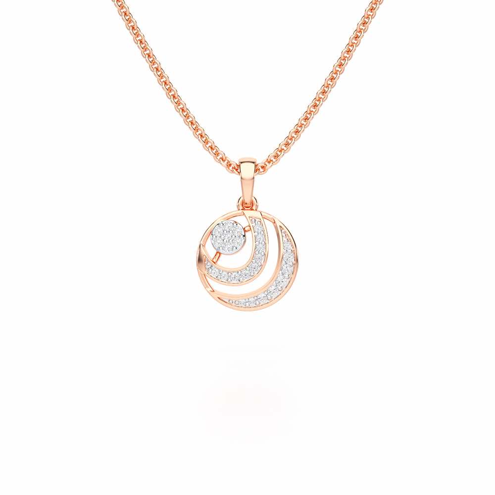 Silver Ripples Silver Pendant - Rose Gold - Image 1