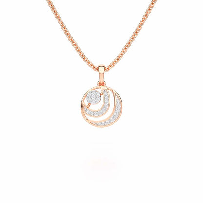 Silver Ripples Silver Pendant - Rose Gold - Image 1
