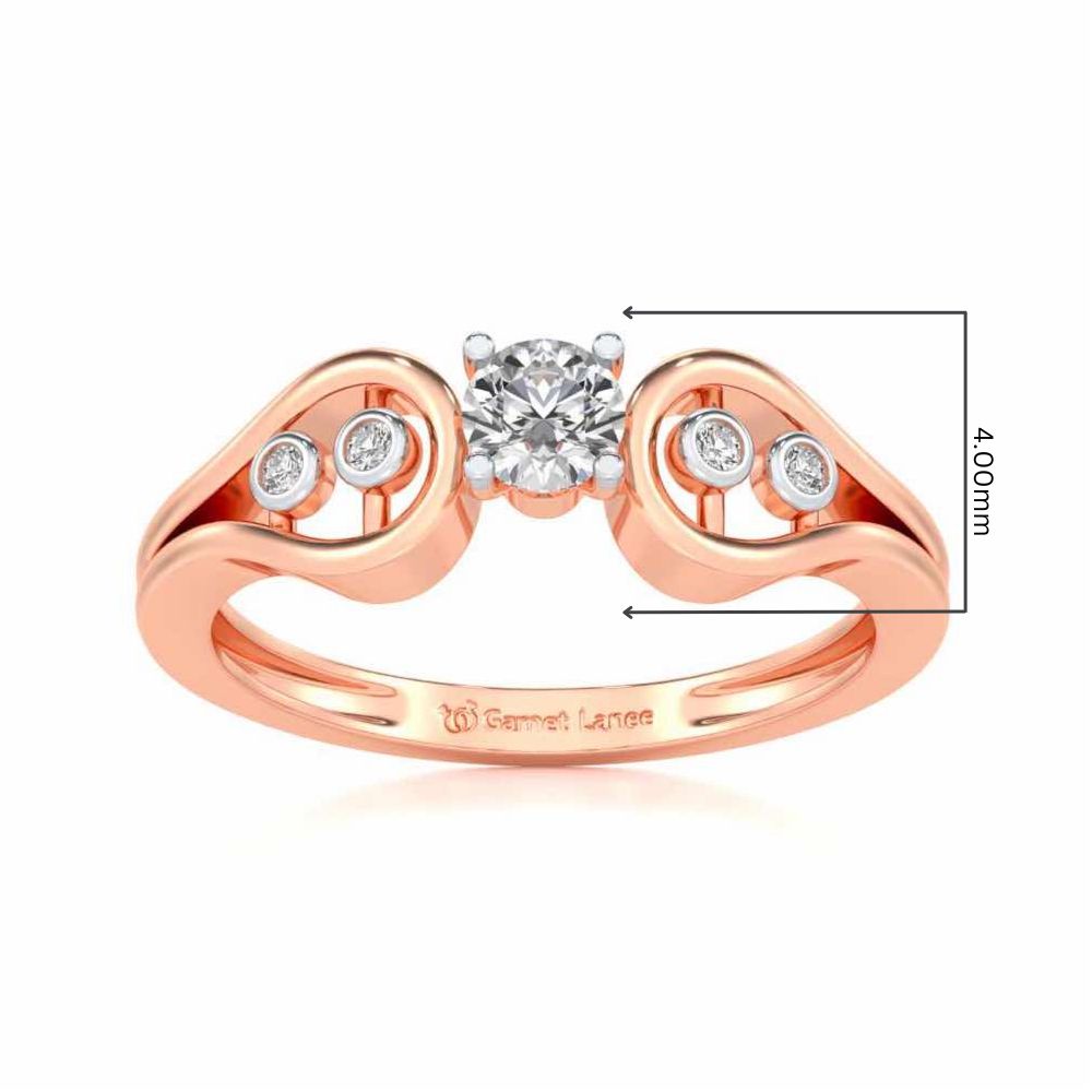Blatant Beauty Solitaire Silver Ring - Rose Gold - Image 5