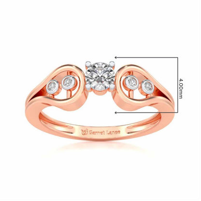 Blatant Beauty Solitaire Silver Ring - Rose Gold - Image 5