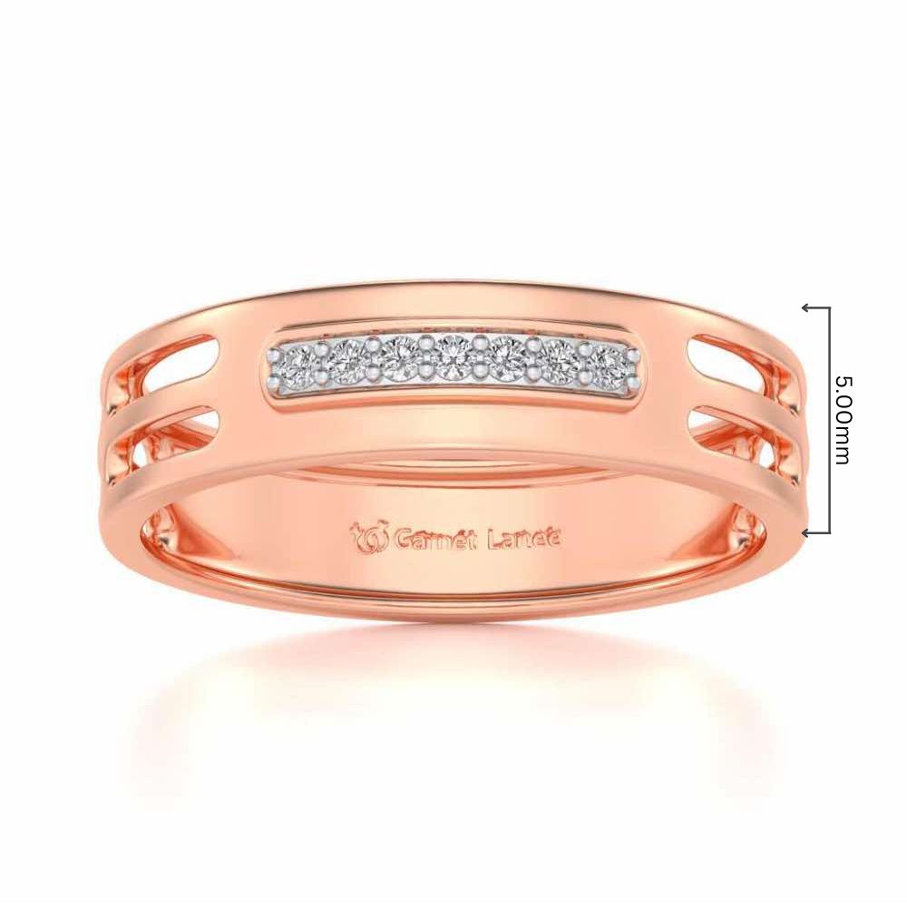 Ratify Silver Band Ring - Rose Gold - Image 5