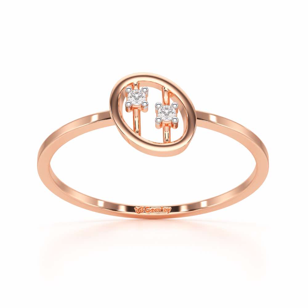Twin Shine Silver Ring - Rose Gold - Image 2
