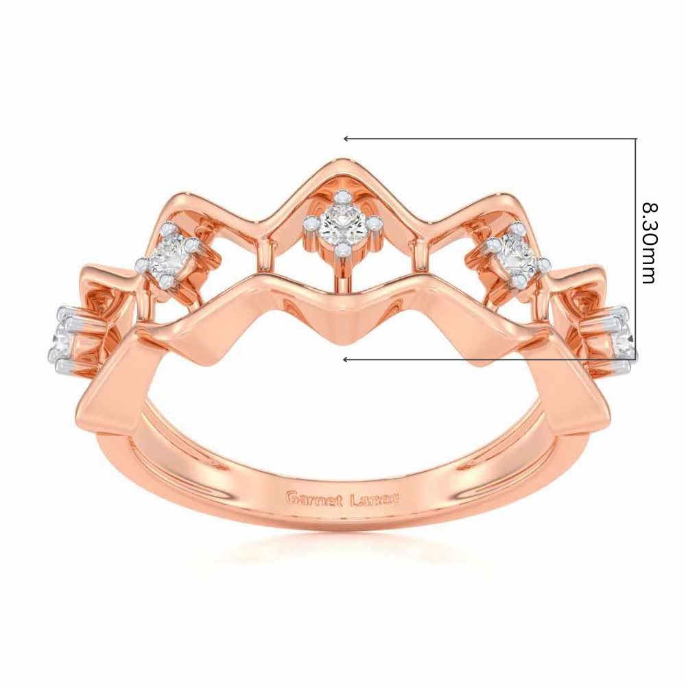 Star Row Silver Ring - Rose Gold - Image 5