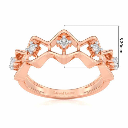 Star Row Silver Ring - Rose Gold - Image 5