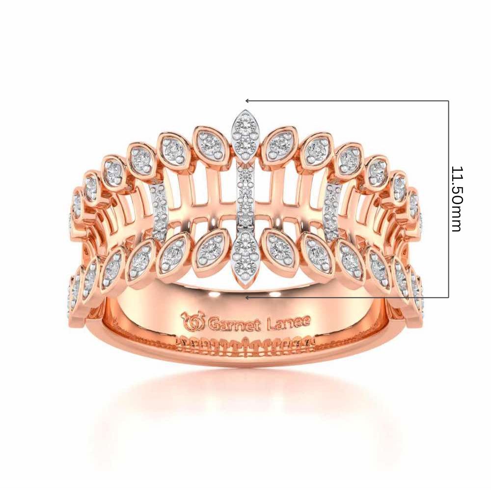 Regal Suave Silver Band Ring - Rose Gold - Image 5