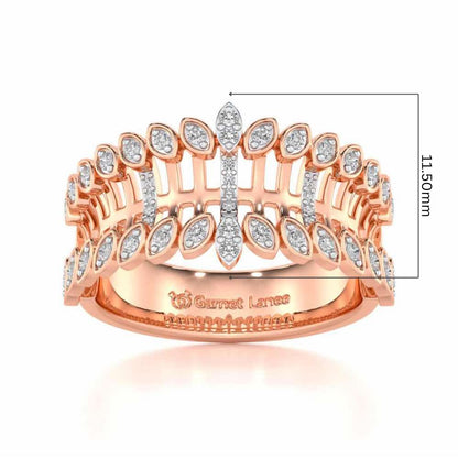 Regal Suave Silver Band Ring - Rose Gold - Image 5