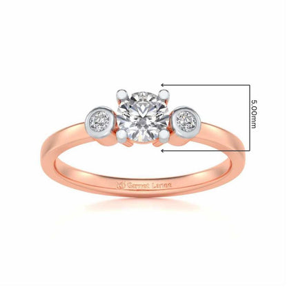 Regent Solitaire Silver Ring - Rose Gold - Image 5