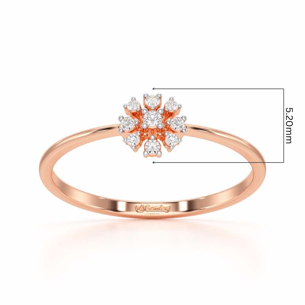 Slender Sparkle Silver Ring - Rose Gold - Image 5