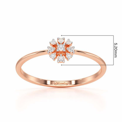 Slender Sparkle Silver Ring - Rose Gold - Image 5