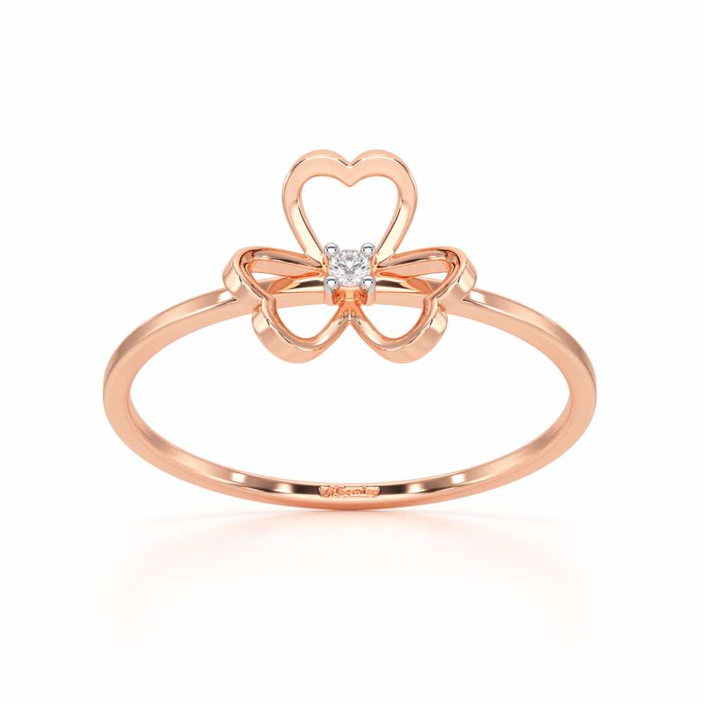 Flower Chord Silver Ring - Rose Gold - Image 2