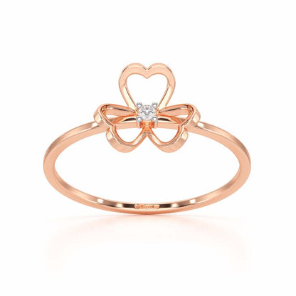 Flower Chord Silver Ring - Rose Gold - Image 2