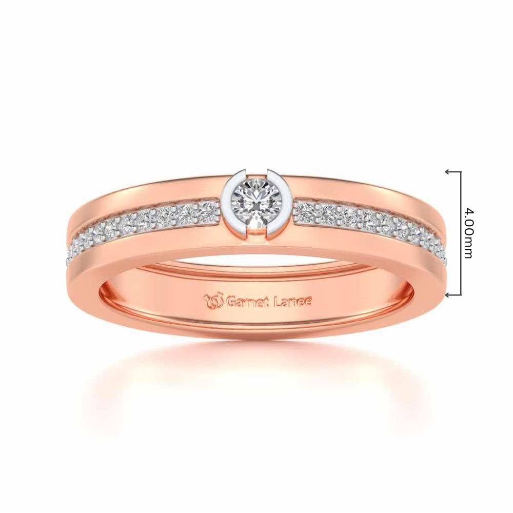 Shine-bright Silver Band Ring - Rose Gold - Image 5