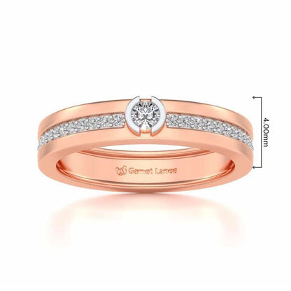 Shine-bright Silver Band Ring - Rose Gold - Image 5