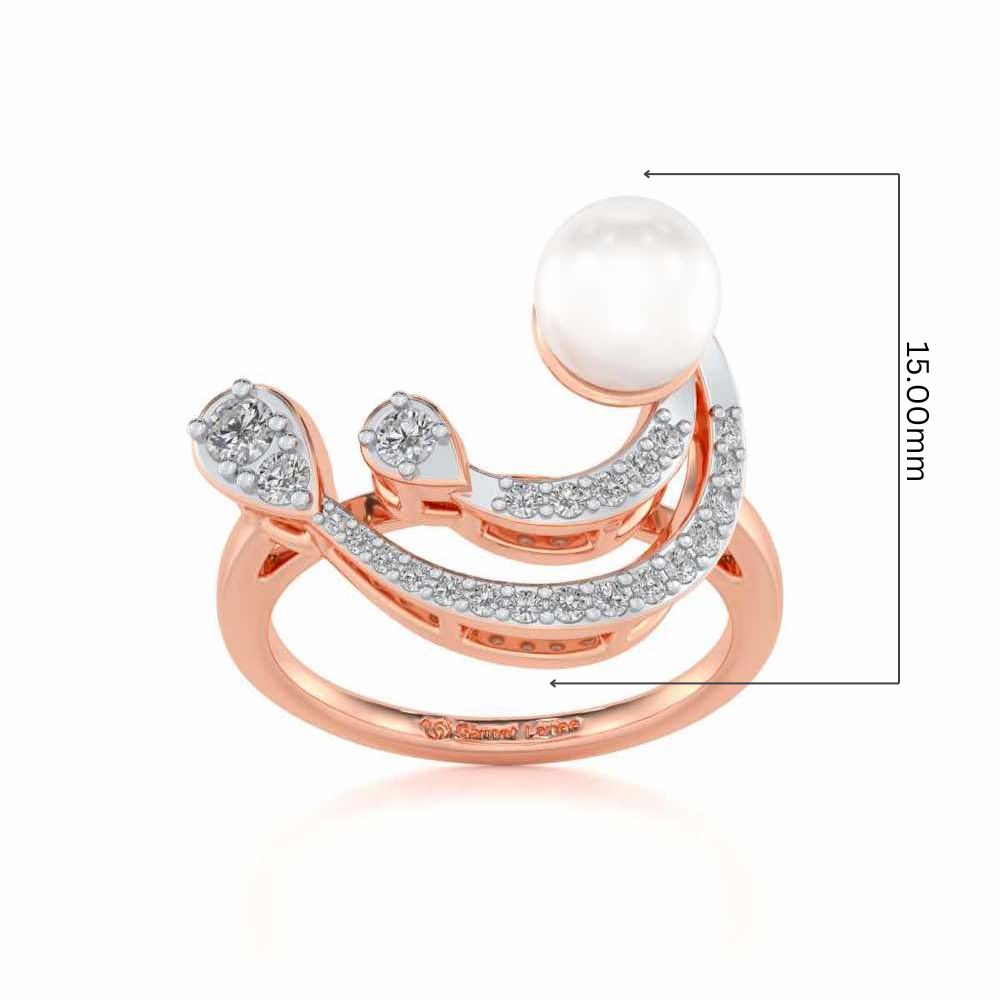 Regalia Silver Pearl Ring - Rose Gold - Image 5