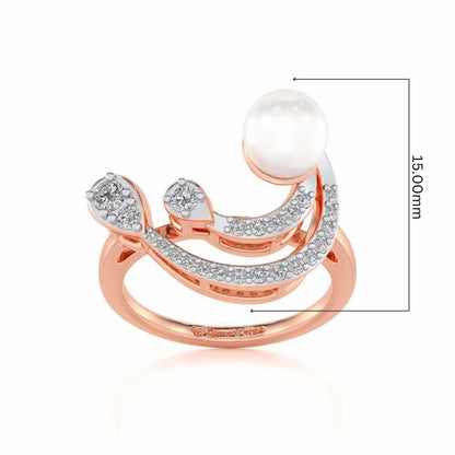 Regalia Silver Pearl Ring - Rose Gold - Image 5