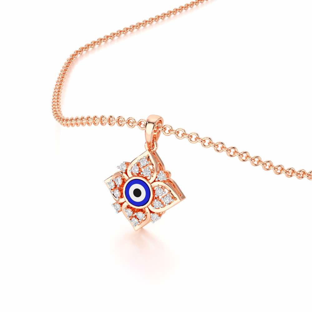 Watchful Charm Silver Pendant - Rose Gold - Image 2