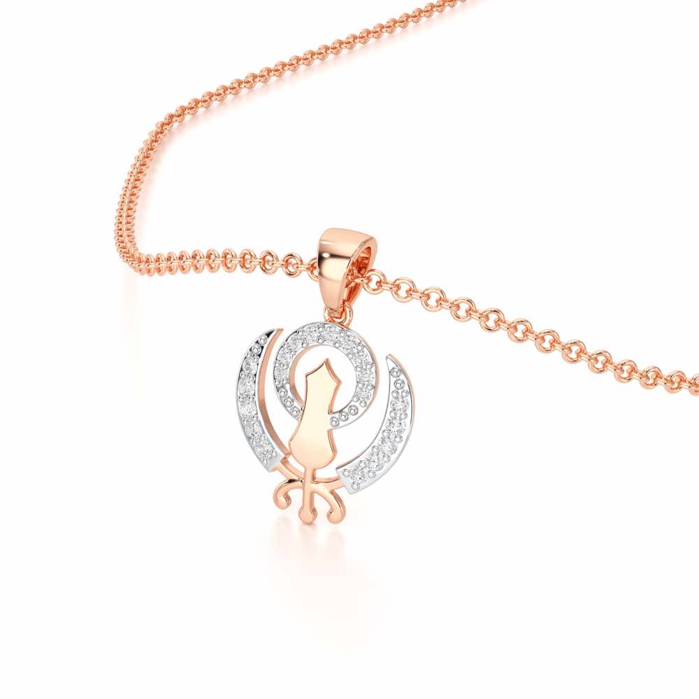 Khalsa Eternal Silver Pendant - Rose Gold - Image 2