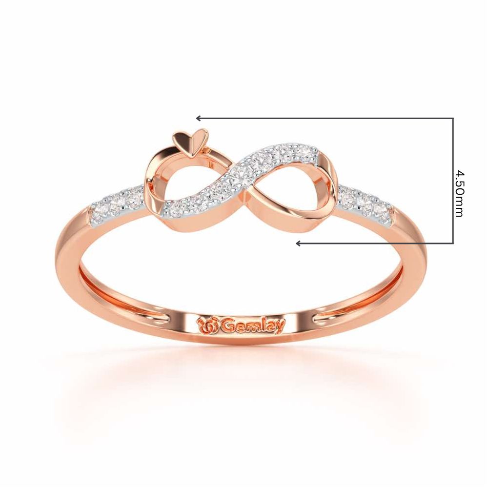 Eternity Silver Ring - Rose Gold - Image 2