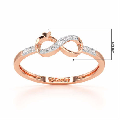 Eternity Silver Ring - Rose Gold - Image 2