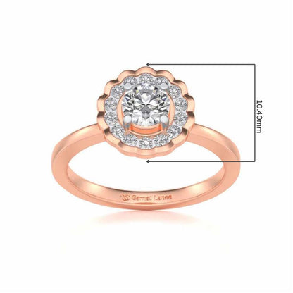 Outshine Solitaire Silver Ring - Rose Gold - Image 5
