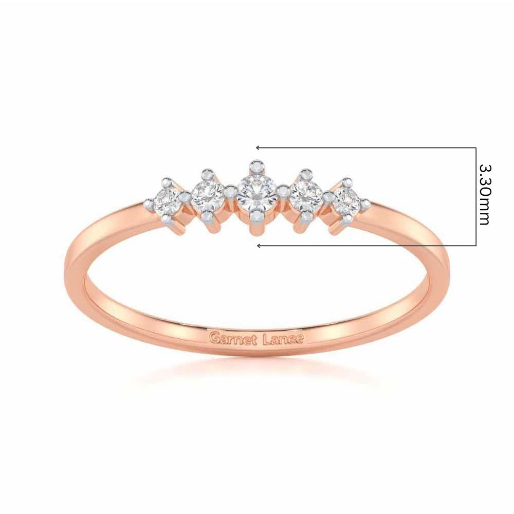 Midnight Mirage Silver Ring - Rose Gold - Image 5