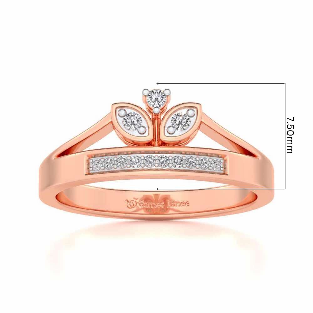 Gauri Silver Ring - Rose Gold - Image 5