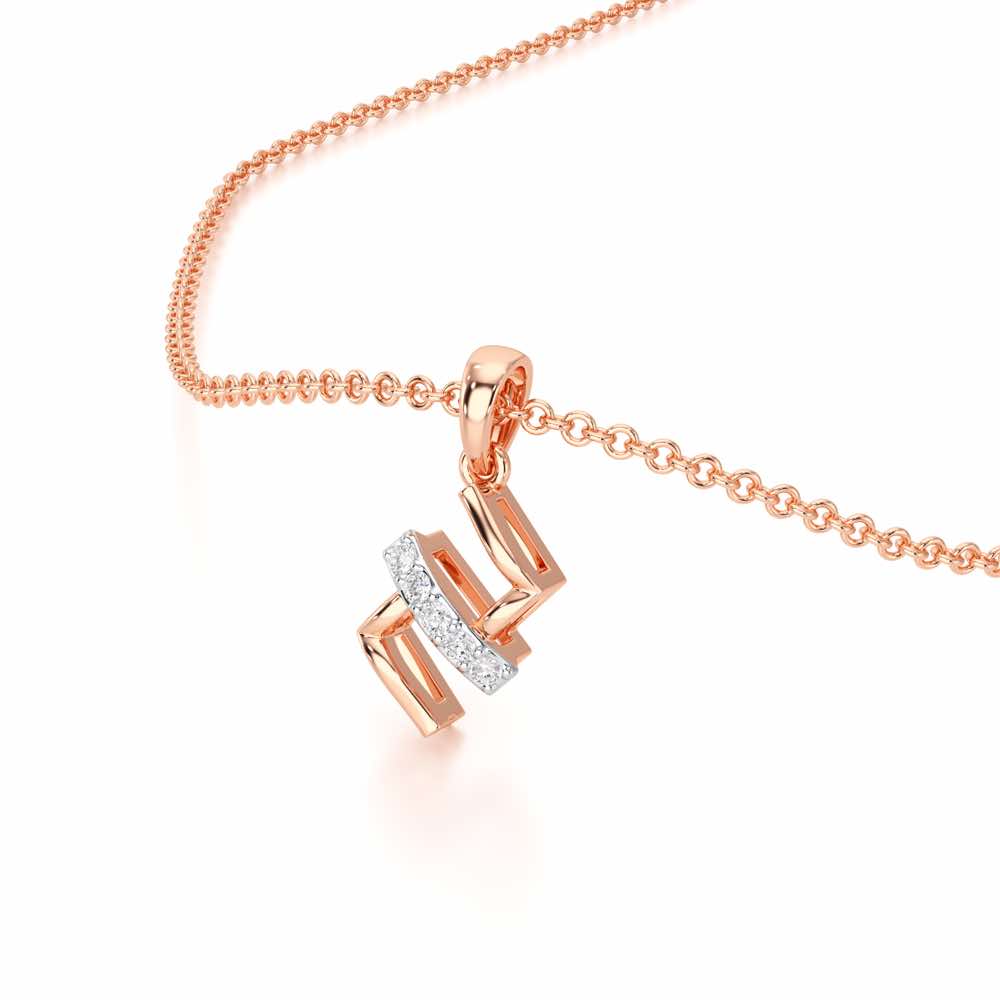 Subtle Spark Silver Pendant - Rose Gold - Image 2