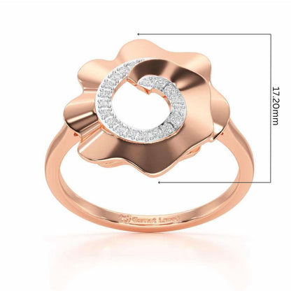 Twirl Flora Silver Ring - Rose Gold - Image 5