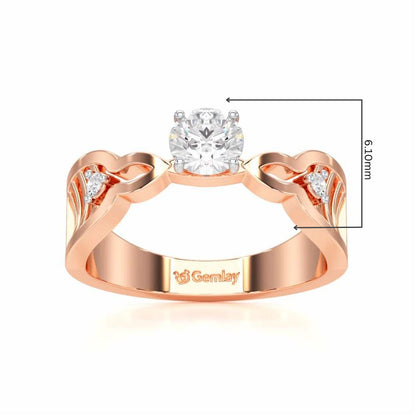 Deluxe Ladder Solitaire Ring - Rose Gold - Image 5