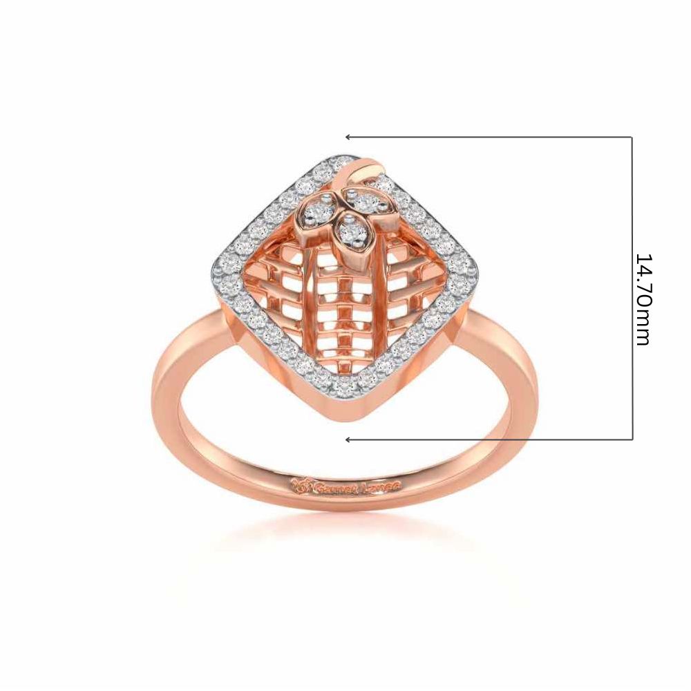 Vine Down Silver Ring - Rose Gold - Image 5