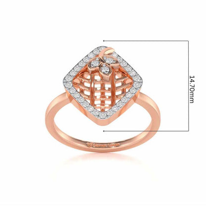 Vine Down Silver Ring - Rose Gold - Image 5