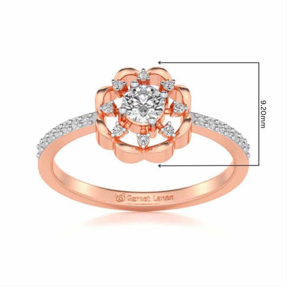 Raphsody Solitaire Silver Ring - Rose Gold - Image 5