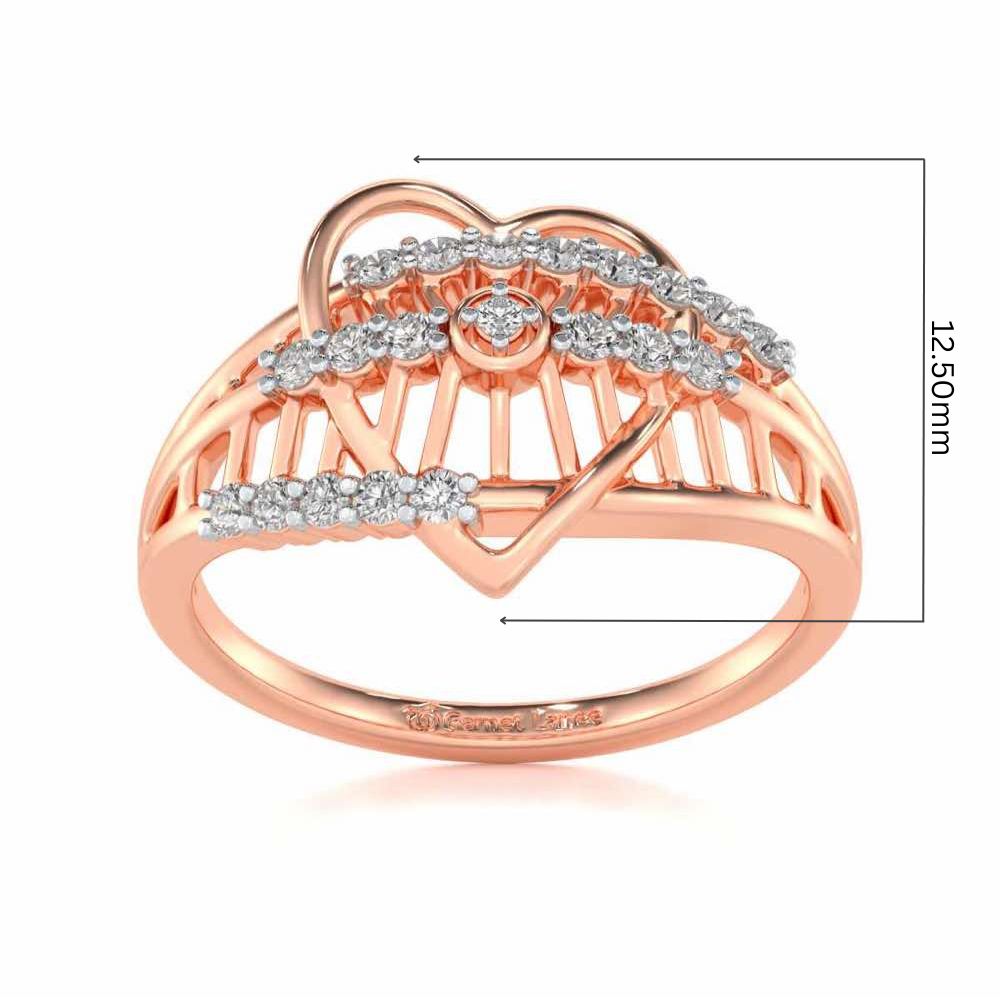 Solid Heart Silver Ring - Rose Gold - Image 5